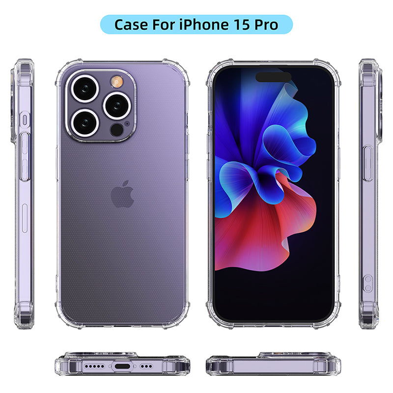 For iPhone 15 Pro Phone Case Anti-Scratch TPU Shell Super Clear Four Corner Drop Protection Phone Cover For iPhone 15 Pro Phone Case Anti-Scratch TPU Shell Super Clear Four Corner Drop Protection Phone Cover
